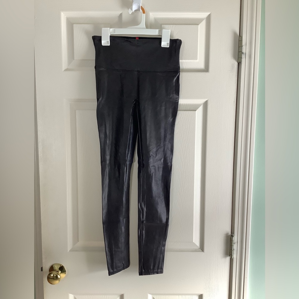 SPANX Black Faux Leather Leggings